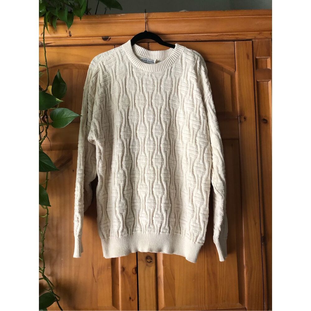 Vintage Ash Creek Trading Cable Knit Cotton Sweater Size L